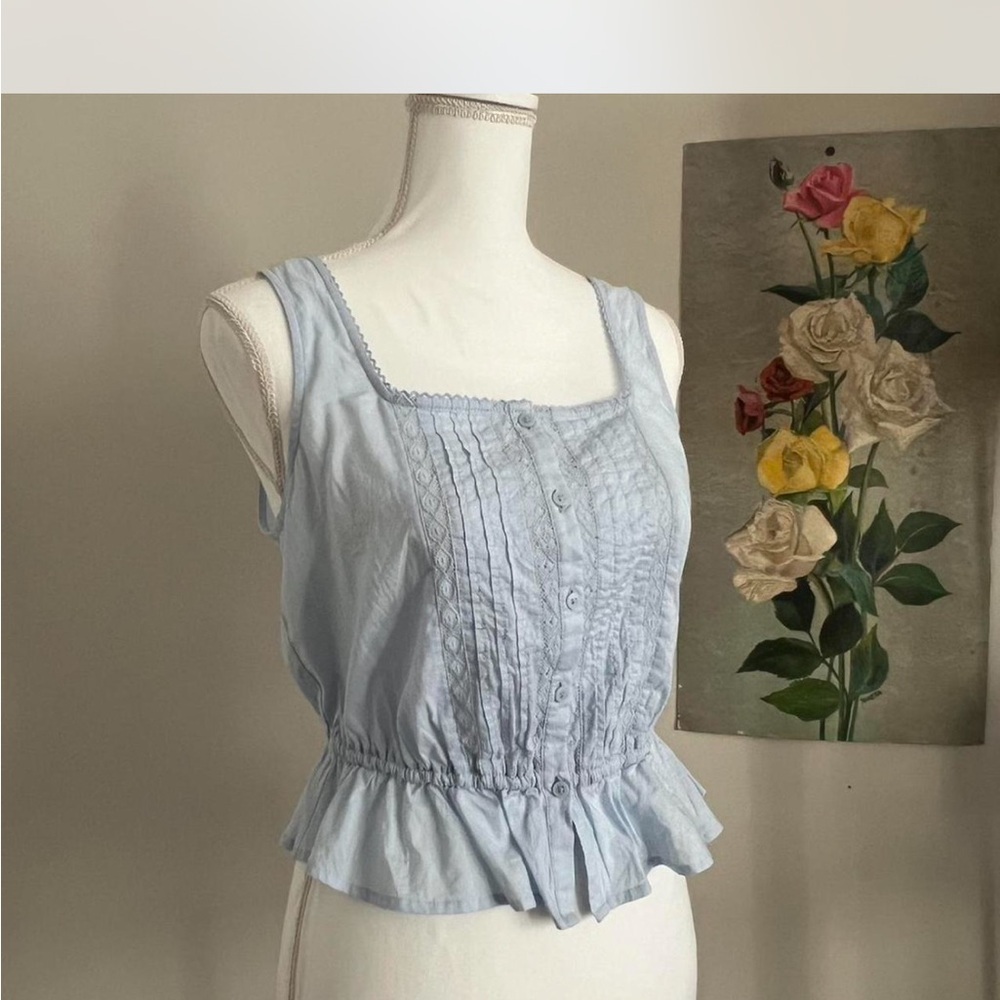 Old Navy Light Blue Pleated Blouse
